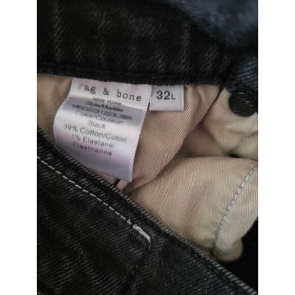 Rag & Bone Black Denim 5-pocket Style Zip Fly Waist 30" Inseam 23" - Picture 7 of 8